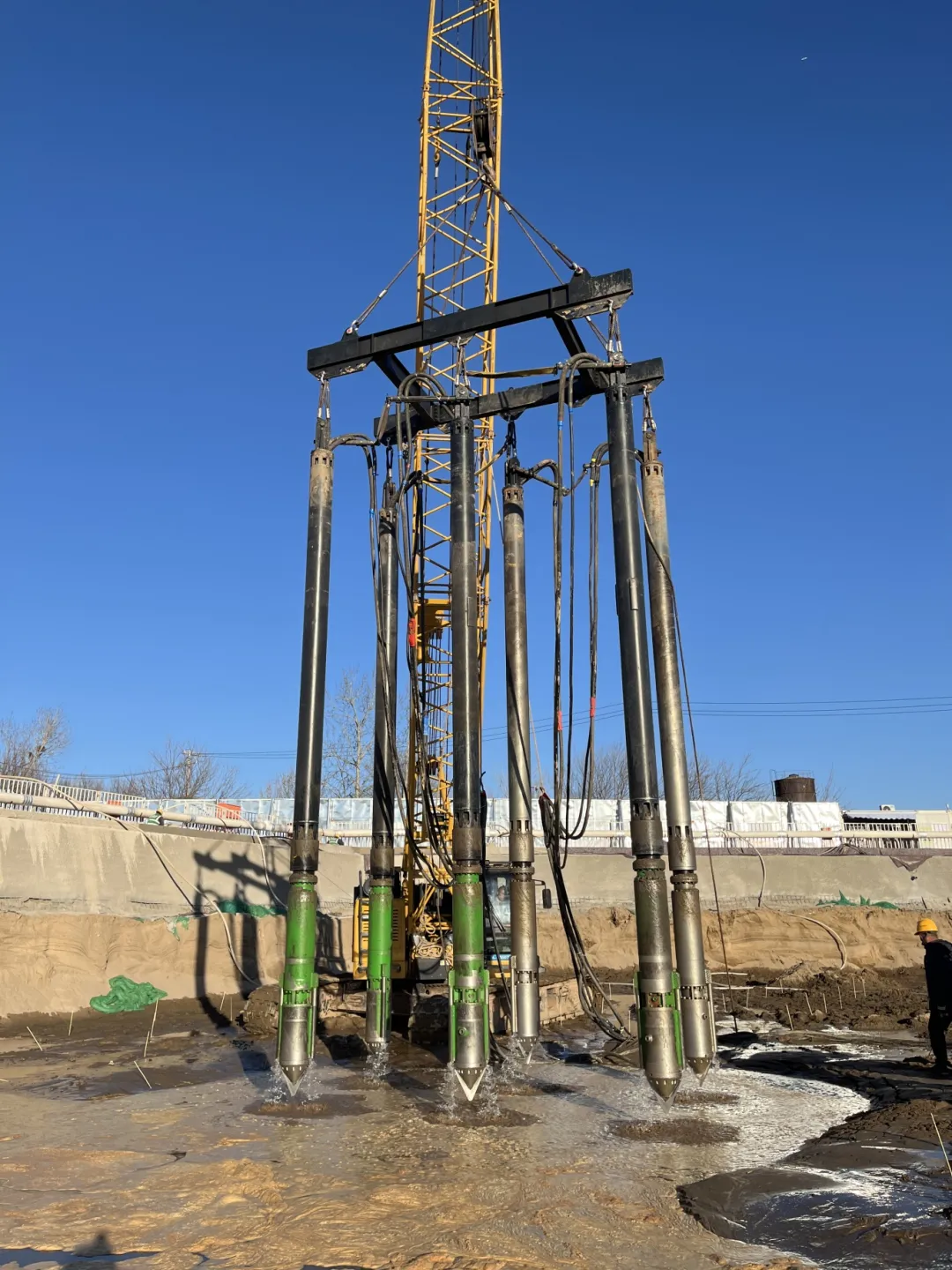 Hanging Six Vibroflots