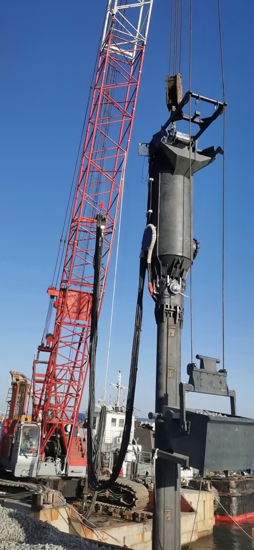 Vibroflotation construction site with high groundwater conditions